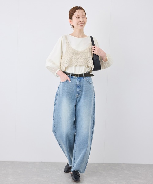 ROPE' PICNIC tシャツ 「WEB限定カラー:ネイビー，ピンク」袖