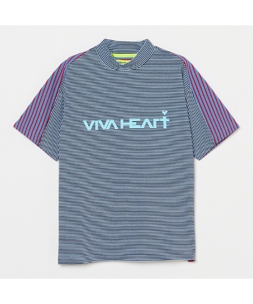 シャツ 「VIVA HEART/GOLF」ボーダーコンビ半袖モックネックシャツ メンズ_8