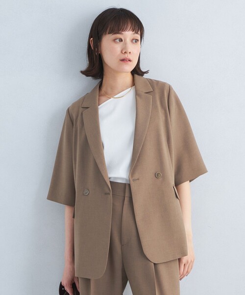 ショートスリーブ バージンウール ジャケット green label relaxing ジャケット テーラードジャケット