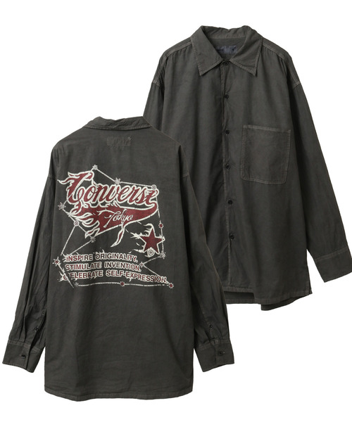 ブラウス シャツ PIGMENT DYE CONSTELLATION BACK PRINT SHIRT レディース メンズ