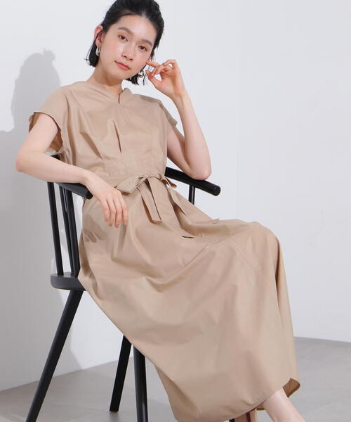 【韓国ブランド】ウエストリボンミディワンピースN145 N.Natural Beauty Basic ワンピース 「PS/低身長サイズ」タック