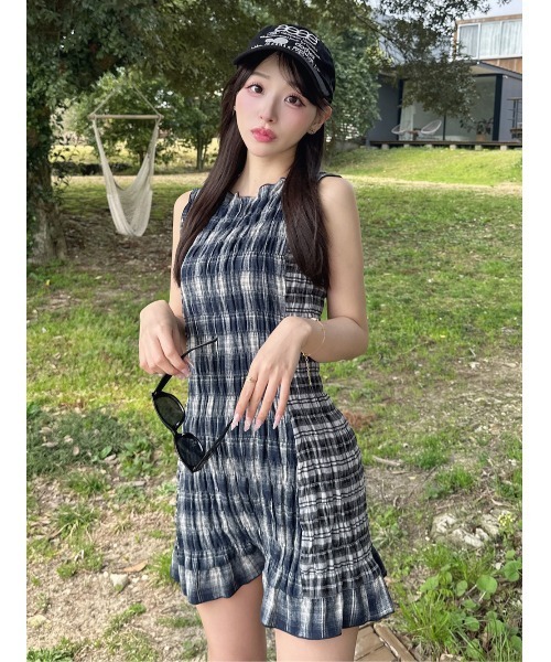 Darich ワンピース チェックコンビミニワンピース : ZOZOTOWN