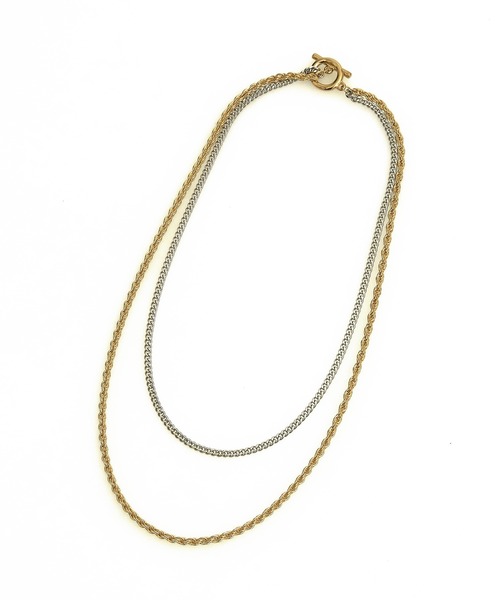 ネックレス an meets zakka ミックスカラー2連チェーンネックレス 