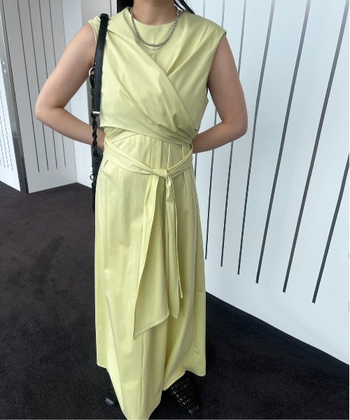 Ameri（アメリ） ワンピース MEDI WASHABLE WAIST ROLL DRESS