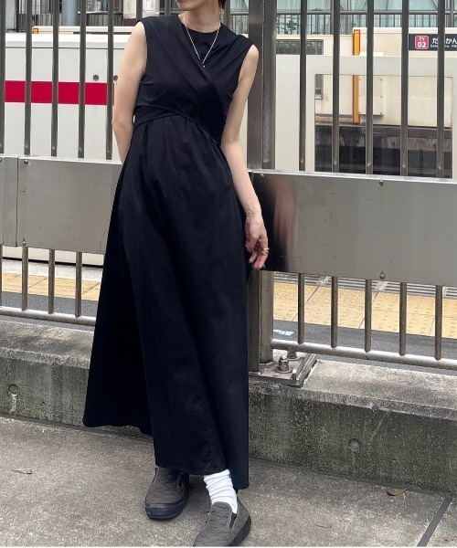 Ameri（アメリ） ワンピース MEDI WASHABLE WAIST ROLL DRESS