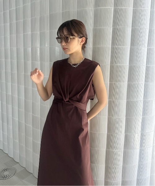 Ameri（アメリ） ワンピース MEDI WASHABLE WAIST ROLL DRESS