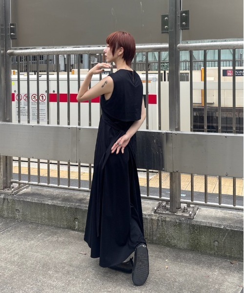 Ameri（アメリ） ワンピース MEDI WASHABLE WAIST ROLL DRESS