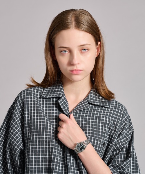 WETTEMPT シャツ OPEN COLLAR SEERSUCKER PLAID SHIRT