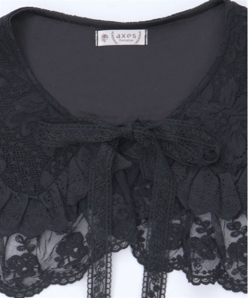 axes femme（アクシーズ ファム） つけ襟 付け襟 レースフリルラウンド