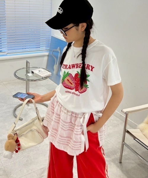 tシャツ ipugo/イプゴ ストロベリーTEE レディース ipugo tシャツ ipugo/イプゴ ストロベリーTEE レディース