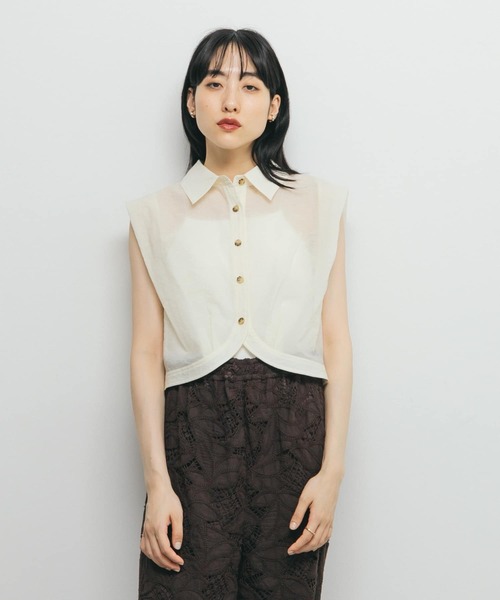KBF - 【未使用】KBF ショルダータックテーラーシャツ KBF ブラウス シャツ ショルダータックコンパクトシャツ