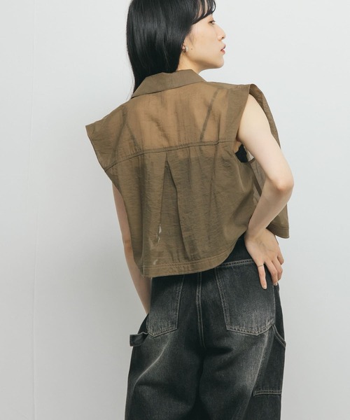 KBF ブラウス シャツ ショルダータックコンパクトシャツ