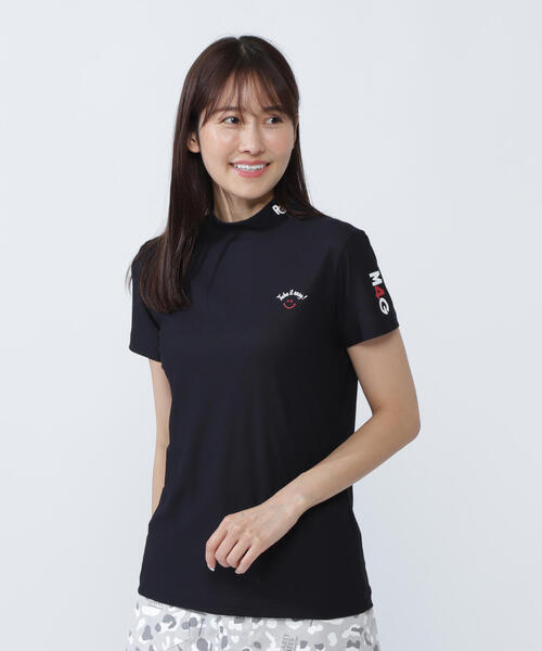 tシャツ 「PEARLY GATES」ハニカムカノコ半袖モックネックカットソー レディース