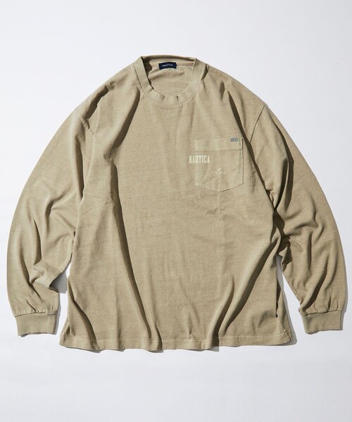 「NAUTICA」 長(zhǎng)袖Tシャツ SMALL ブラウン メンズ