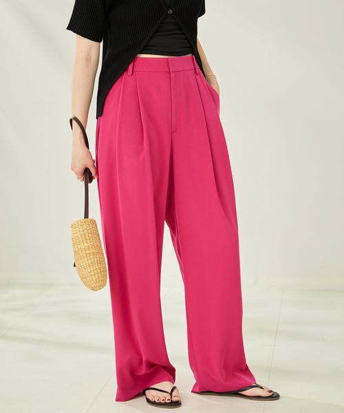 plage スラックス パンツ FLUID TUCK TROUSERS レディース