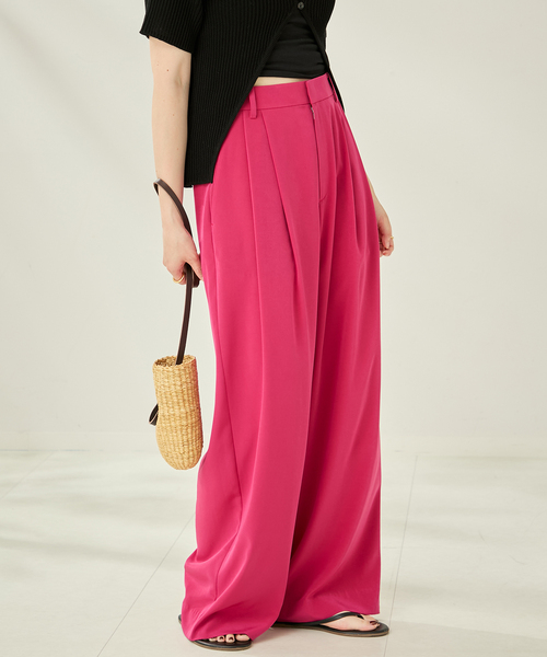 plage スラックス パンツ FLUID TUCK TROUSERS レディース