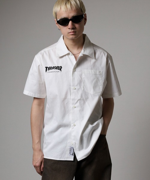 THRASHER（スラッシャー） シャツ バックプリント 半袖 ワークシャツ