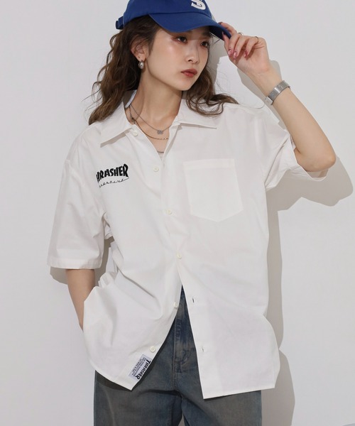 THRASHER（スラッシャー） シャツ 半袖 バックプリント 半袖 ワーク