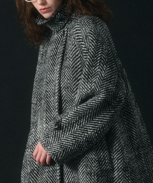 ステンカラーコート ブラック 【MAISON SPECIAL/メゾンスペシャル】 MAISON SPECIAL（メゾンスペシャル） ステンカラーコート 38 ブラック