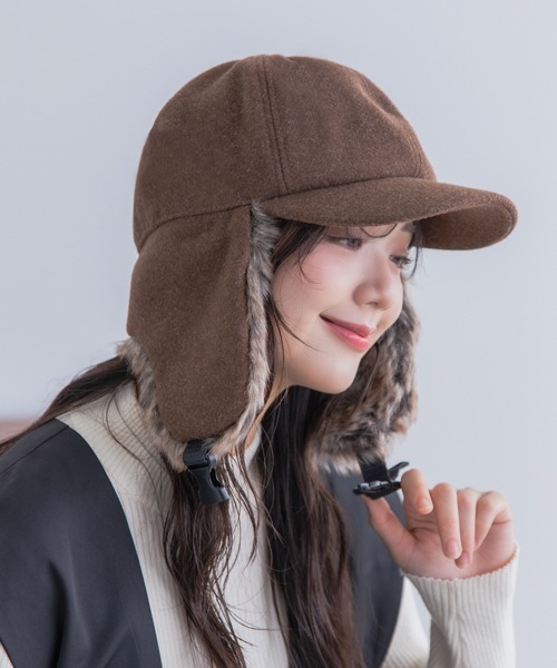 ウールファー耳あて付きキャップ Sサイズ Ruben キャップ 帽子 WOOL LIKED EARCOVER CAP/ファー耳付きキャップ
