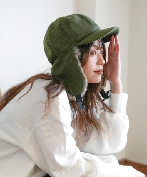 ウールファー耳あて付きキャップ Sサイズ Ruben キャップ 帽子 WOOL LIKED EARCOVER CAP/ファー耳付きキャップ