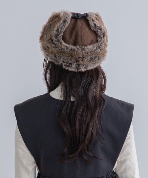 Ruben キャップ 帽子 WOOL LIKED EARCOVER CAP/ファー耳付きキャップ