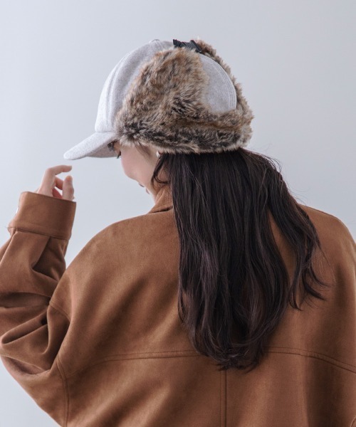 Ruben キャップ 帽子 WOOL LIKED EARCOVER CAP/ファー耳付きキャップ