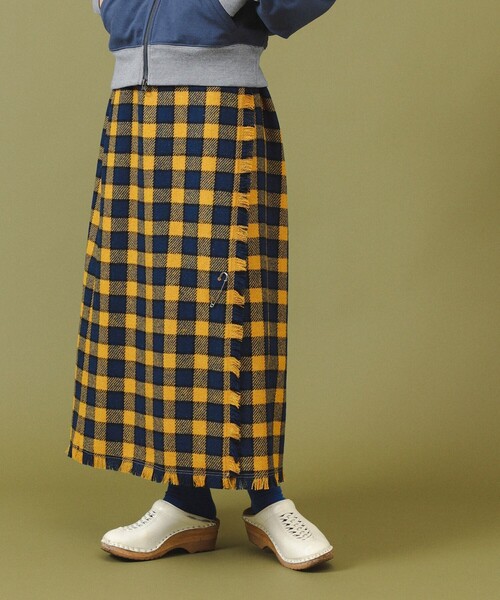 BEAMS BOY（ビームス ボーイ） スカート ハリスツイード フリンジ