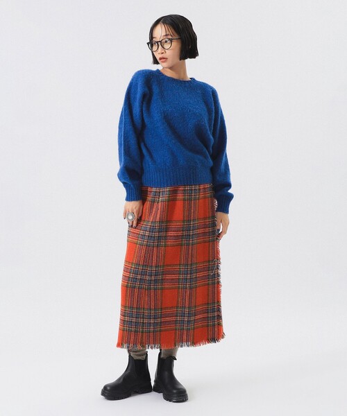 BEAMS BOY（ビームス ボーイ） スカート ハリスツイード フリンジ