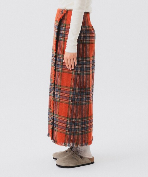 BEAMS BOY（ビームス ボーイ） スカート ハリスツイード フリンジ