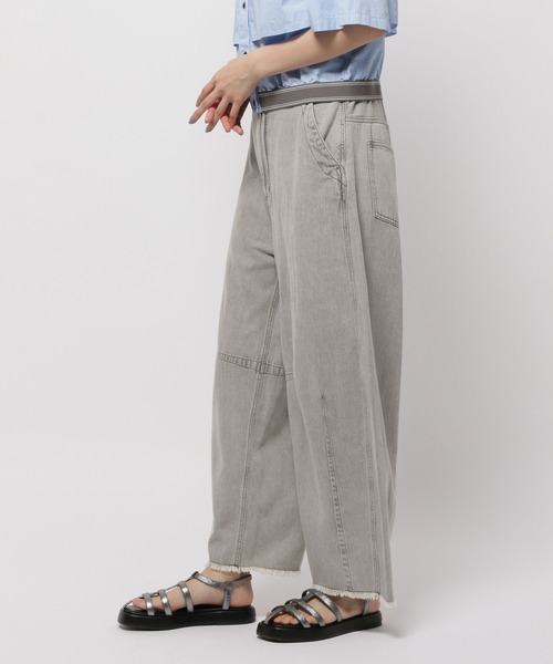 「niko and...」 加工デニムパンツ LARGE ブラック レディース_画像3