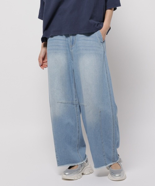 「niko and...」 加工デニムパンツ LARGE ブラック レディース_画像4