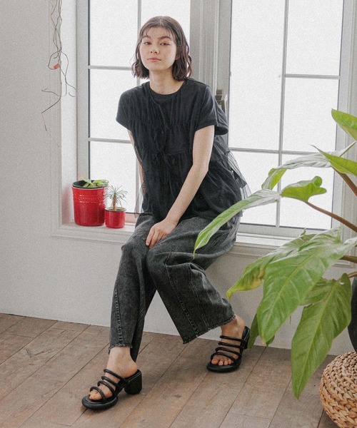 「niko and...」 加工デニムパンツ LARGE ブラック レディース_画像7
