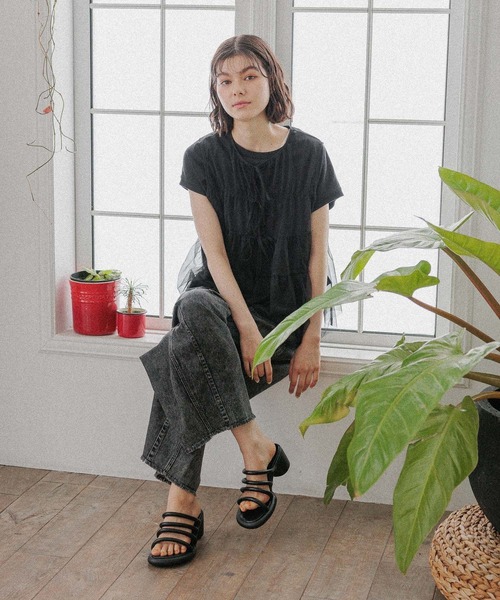 「niko and...」 加工デニムパンツ LARGE ブラック レディース_画像8