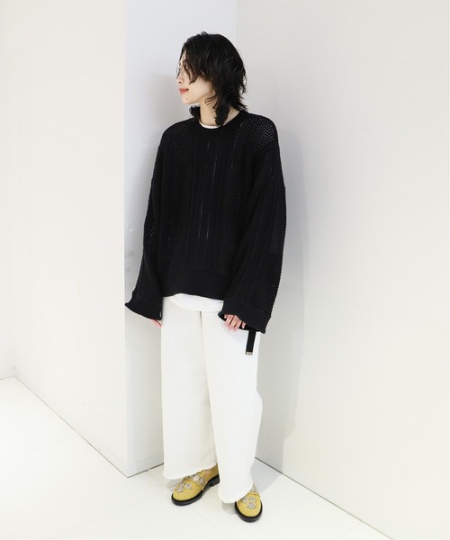 「CITYSHOP」 長袖ニット FREE ホワイト レディース_画像2