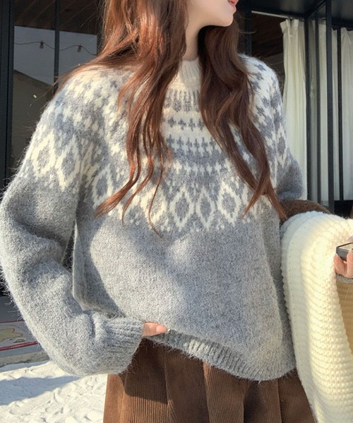 2ly2 ニット セーター ノルディック柄ニット レディース : ZOZOTOWN