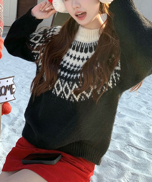 2ly2 ニット セーター ノルディック柄ニット レディース : ZOZOTOWN