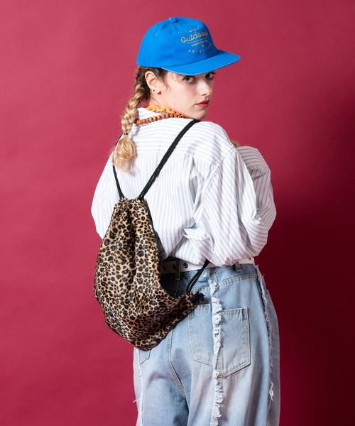 デイバック リュック an meets zakka ベロアレオパードナップサック