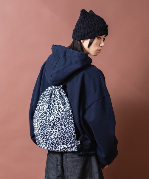 デイバック リュック an meets zakka ベロアレオパードナップサック