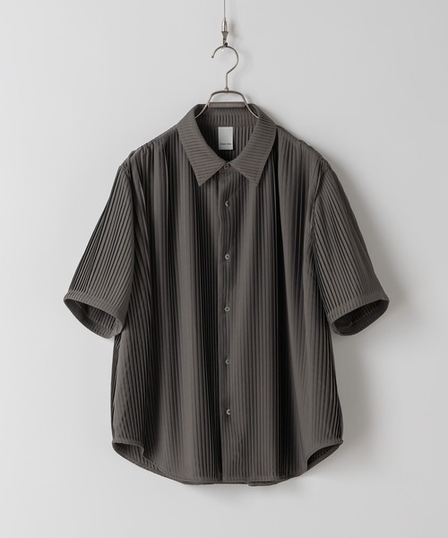 「Casper John」 半袖シャツ MEDIUM チャコールグレー メンズ_画像2