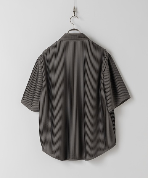 「Casper John」 半袖シャツ MEDIUM チャコールグレー メンズ_画像3