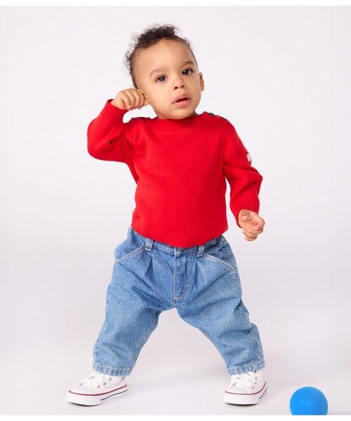 PETIT BATEAU - 編み物 ティーシャツ 編み物ティーシャツ キッズ 小わっぱ服 ベビー、キッズ、マタニティ-子ども服、シューズ-セーター