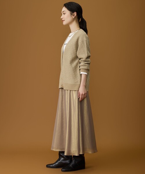 未使用 Sov. ソブ 23年製 ゴールドラメツイードカーディガン 金ボタン 自由区（ジユウク） カーディガン ラメツイード カーディガン