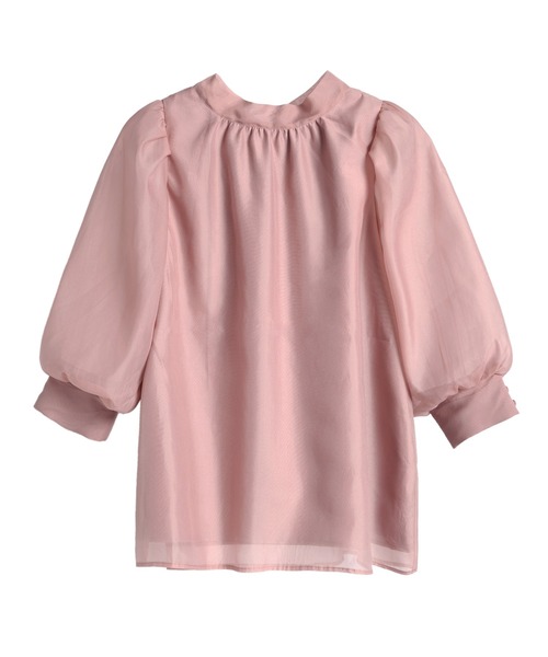 「DRESS PLUS」 7分袖ブラウス M グレイッシュブルー レディース_画像2
