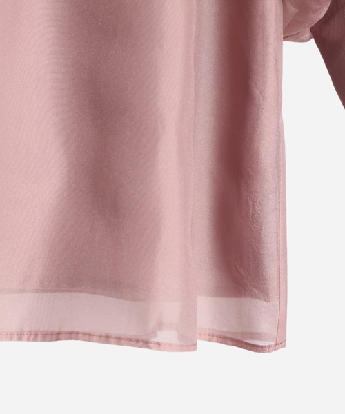 「DRESS PLUS」 7分袖ブラウス M グレイッシュブルー レディース_画像5