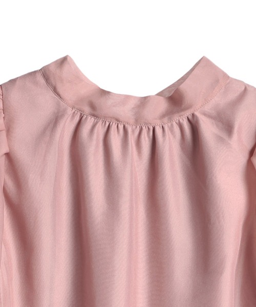 「DRESS PLUS」 7分袖ブラウス M グレイッシュブルー レディース_画像9