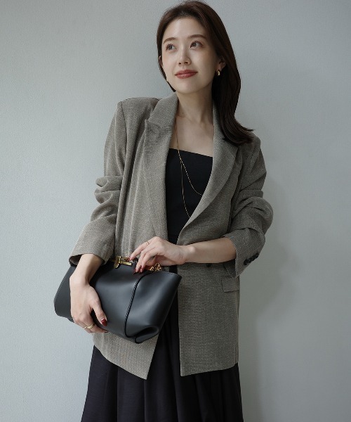 アニュアンス　ジャケット anuans（アニュアンス） ノーカラージャケット FREE キャメル