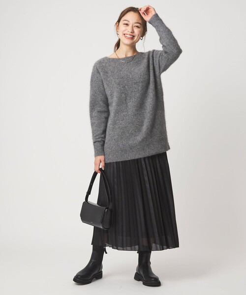 グリーンレーベル ニット セーター ヘアリーニット グレー レディース green label relaxing（グリーンレーベルリラクシング） ニット