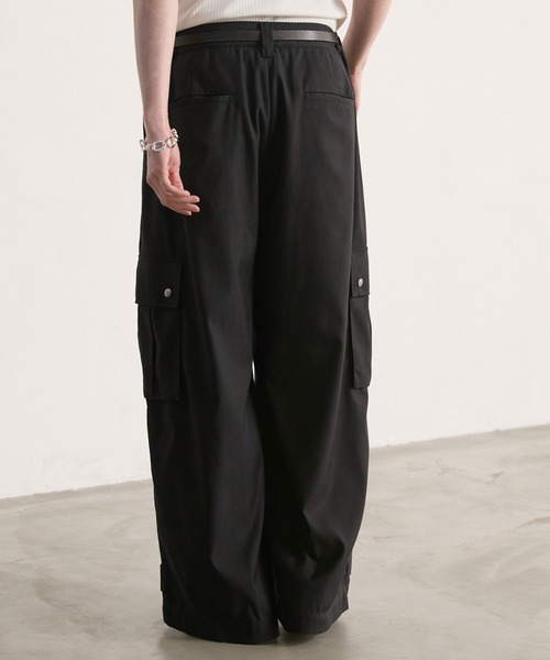 HANA ロゴパンツ Lサイズ LUENNA ワイドパンツ カーゴパンツ 「LUENNA」Wide Leg Cargo Pants