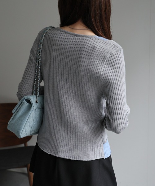 sakishimatokyo カーディガン レイヤード風ニットカーディガン